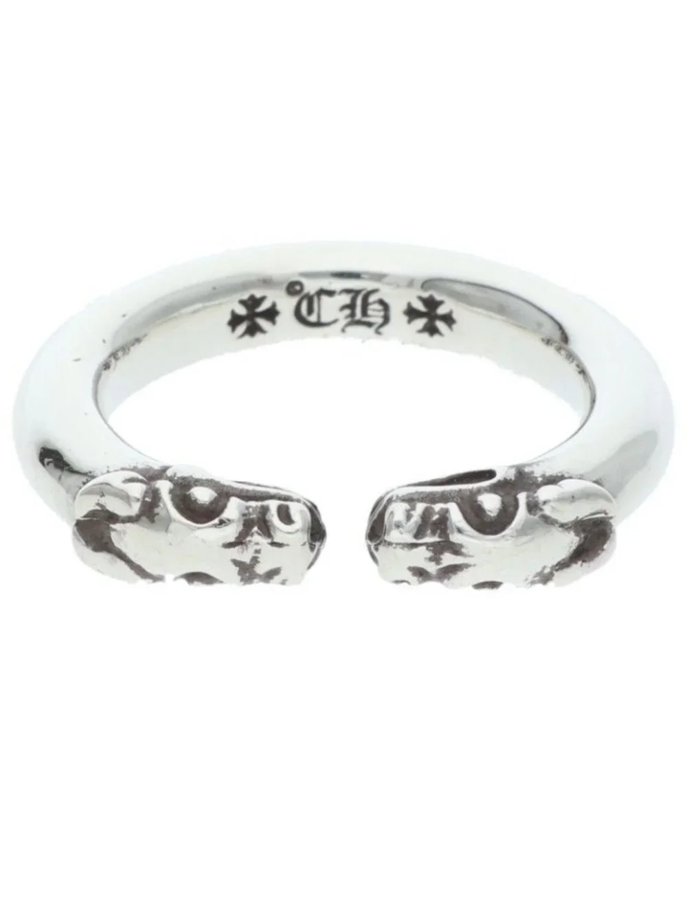 Chrome Hearts Double Dog Ring Dog Silver